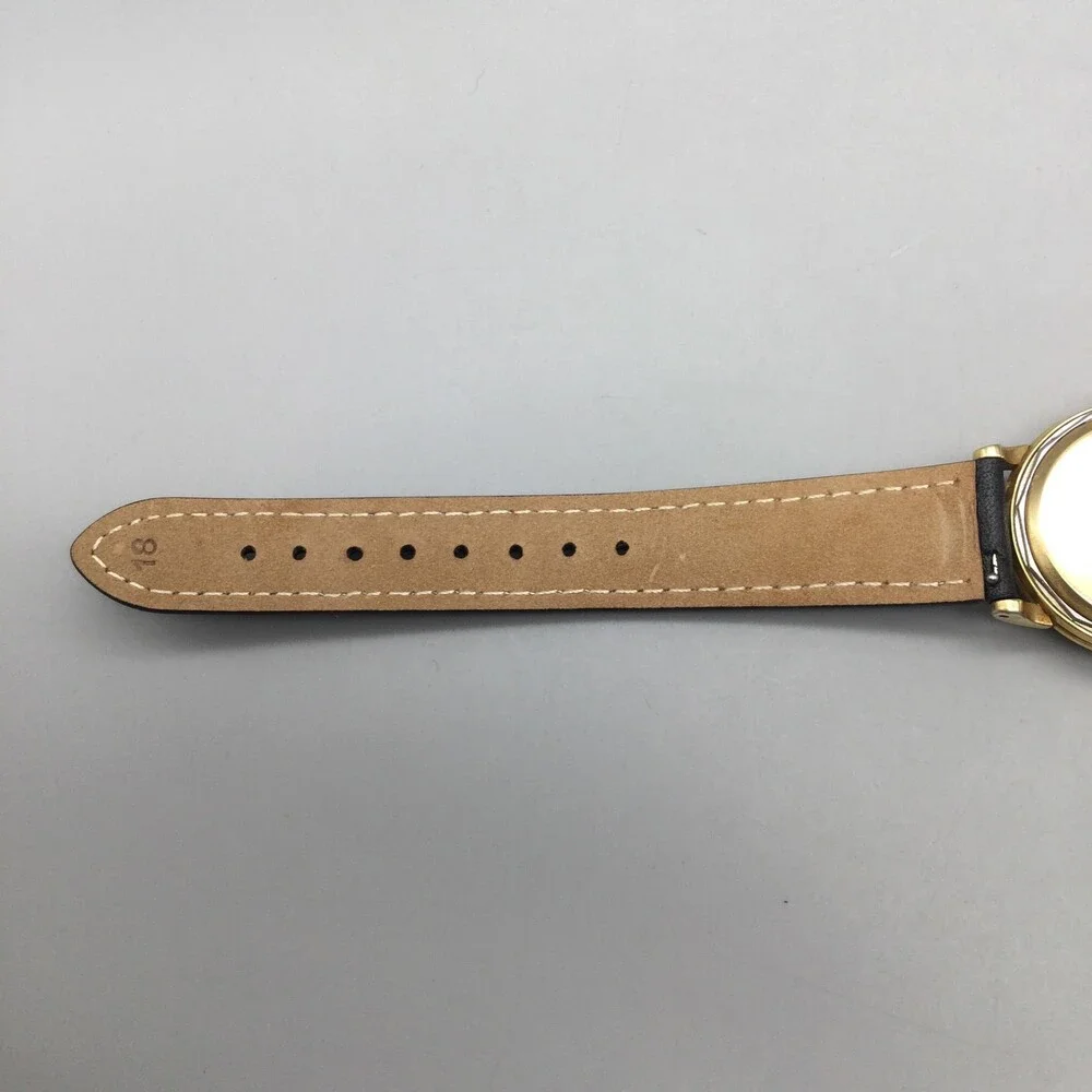 Vintage Omega Bumper Automatic Mens Watch 34mm Gold Plated Leather 17 Jewels